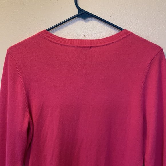 Halogen Barbie Hot Pink Long Sleeve Button Down Soft Sweater Cardigan Size S - Picture 8 of 13